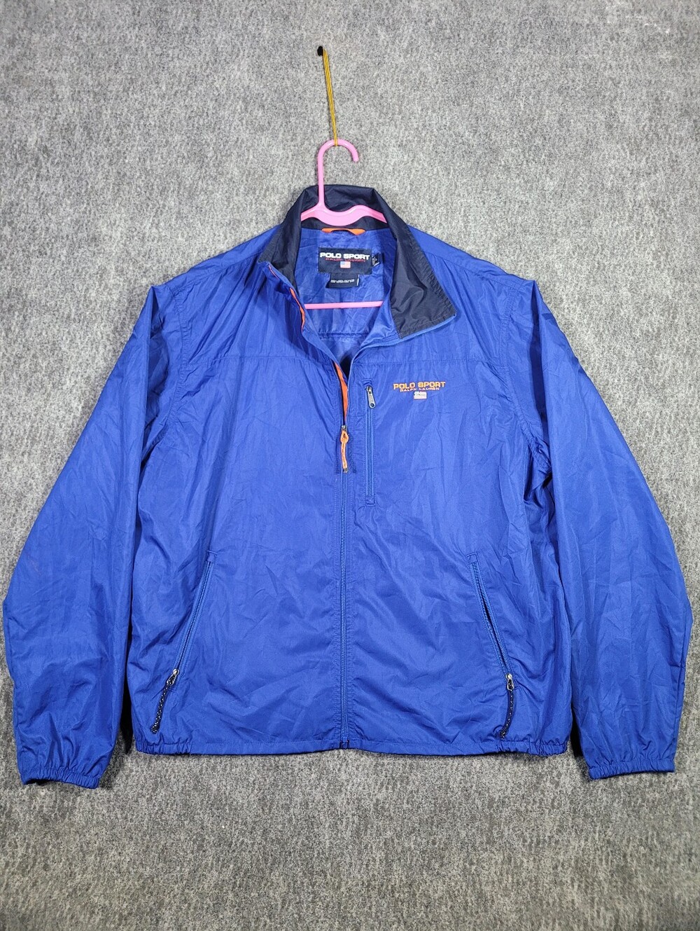 Vintage 90s Polo Sport Ralph Lauren Windbreaker Jacket Blue Spell Out Men L